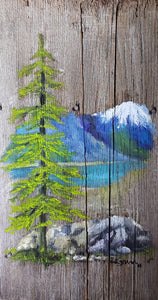 Distressed Wood Montana Scene